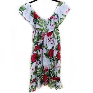 VICI off the shoulder ruffle neck floral mini sundress